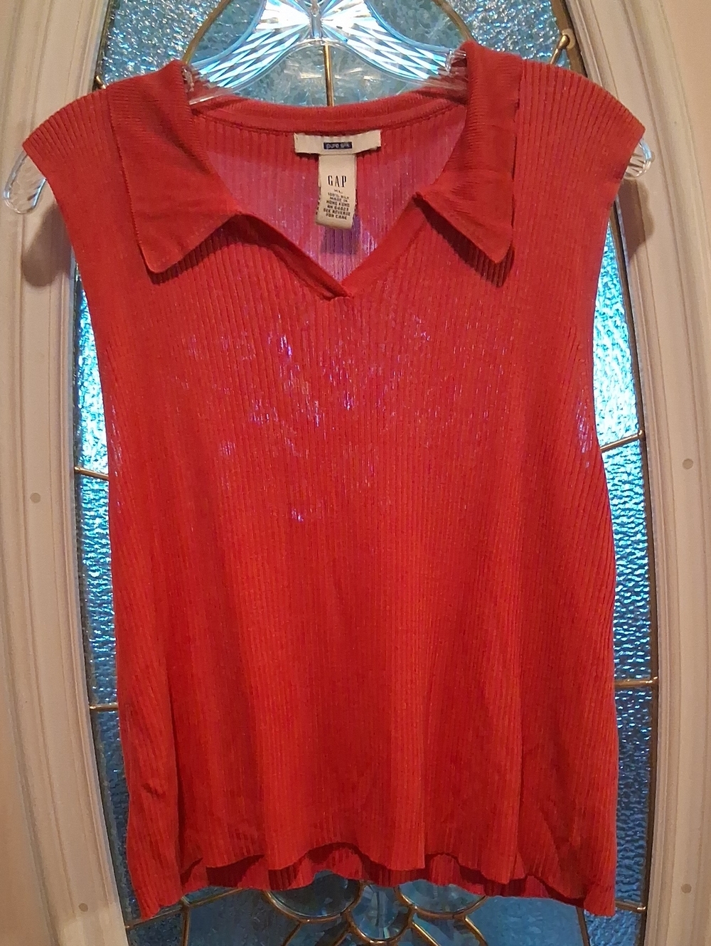 GAP Hot Pink Ribbed Sleeveless Polo Tank